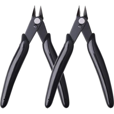 Pince Coupante Latérale, Yuanzi 2pcs Pince Coupante Diagonale De Précision Pour Fil Électrique, Bijoux (noir)