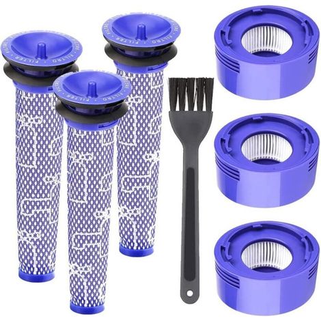 Lot De 6 Filtres De Rechange Compatibles Avec Les Aspirateurs Dyson V8 +, V7 V8 Series Absolute Animal Motorhead, 3 Pré-filtres Et 3 Post-filtres Hepa, Remplace Dy-965661-01, Dy-967478-01