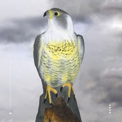 Leurre Effaroucheur D'Oiseaux En Forme De Faucon 41 Cm – Matériau Résistant Aux Intempéries – Pour Jardins Et Espaces Extérieurs
