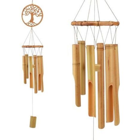 Carillons Éoliens, Carillons Éoliens En Bois Décorés À La Main Personnalisés Carillons Éoliens Musicaux Pour Jardin, Extérieur, Extérieur, Cour, Maison Et Intérieur (arbre De Vie)