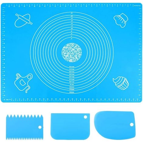 70x50cm Tapis De Patisserie En Silicone, Anti-adhésif Réutilisable Tapis De Cuisson Avec Mesure Antidérapant Baking Mat Pour Fondant Tartes Pizza Pâte, Tapis De Pâte À Rouler Tapis De Comptoir