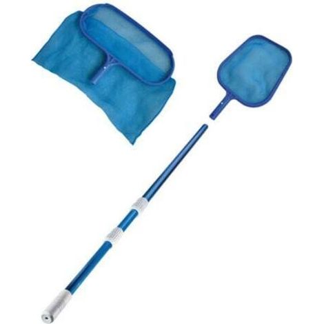 Pack Nettoyage Pour Piscine - Manche Télescopique - Epuisette De Fond - Epuisette De Surface