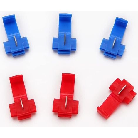 Lot De 50 Cosses Électriques Connecteurs Rapides – 25 Rouges Et 25 Bleus – Section 0.5-2.5 Mm² – Laiton Étamé Pour Bonne Conductivité