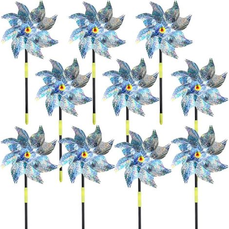 Répulsif Oiseaux (lot De 10),réfléchissant Moulin À Vent Effaroucheurs Effrayer Oiseaux Away Jardin,verger,maison,ferme-plus Sûr Et Efficace Que Pointes Oiseaux Et Répulsif Anti-oiseaux Ultrasons