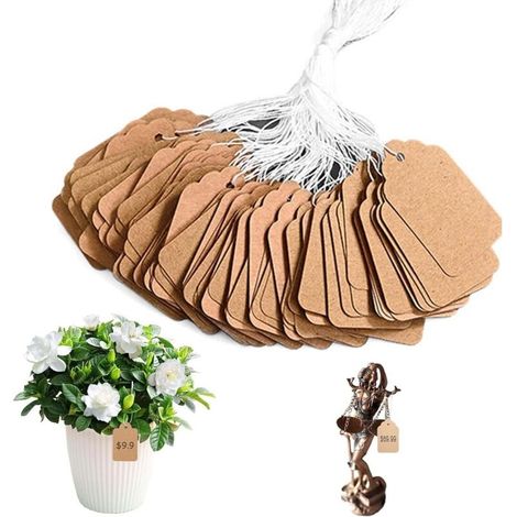 500 Pièces Etiquette Prix, Etiquettes Avec Lanière, Etiquette Vtement Créativité, Etiquettes Vetements Rétro, Pour Vêtements, Chaussures, Bijoux, Cadeaux, Papeterie (marron)