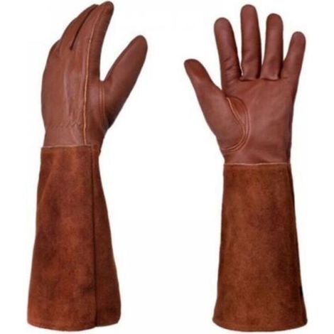 S Gants De Jardinage En Cuir, Résistants Aux Épines, Longs Gants De Jardin Longueur Coude