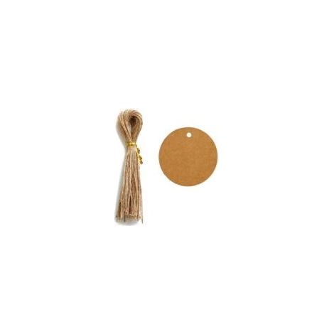 100pcs Étiquettes Kraft,étiquette Cadeaux,étiquette Ronde 4x4cm Kraft Étiquettes Étiquettes Vierges Pour Mariage,anniversaire,noël (marron)