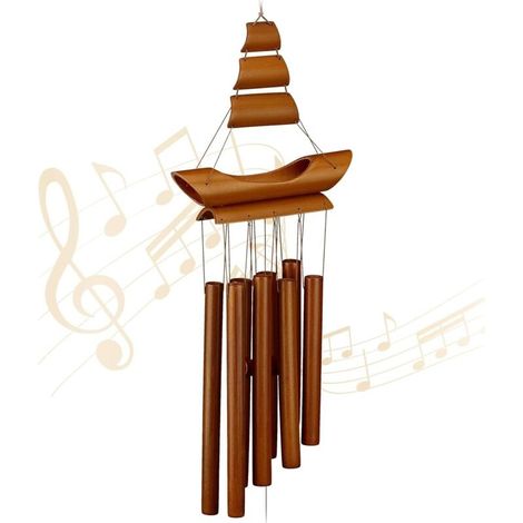 Carillon À Vent Bambou, Marron, 70 X 18 X 6 Cm