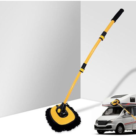Courbé 15° Brosse Lavage Voiture Manche Telescopique Balai Nettoyage Pinceaux Kit Detailing Camping Car Camion Accessoires Extérieur Intérieur Anti Rayure Wash Brush