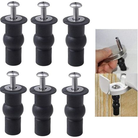 Lot De 6 Vis De Siège De Toilette, Raccords De Siège De Toilette Charnières De Siège De Toilette Écrous Supérieurs En Caoutchouc Expansibles Fixations À Vis Fixer Les Raccords De Trou Borgne Wc