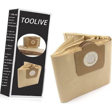 Lot De 10 Sacs Filtrants En Papier Pour Aspirateurs Kärcher Wd3 Mv3 – Remplacement Hygiénique – Excellente Conservation De La Puissance D'Aspiration