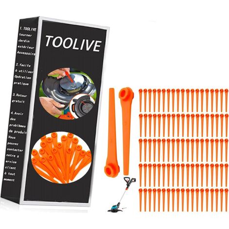 Lot De 100 Lames De Rechange En Plastique Pour Coupe-bordures – 70mm – Compatible Gardena 9823 9825 9820 9821 – Coupe Nette Et Rapide