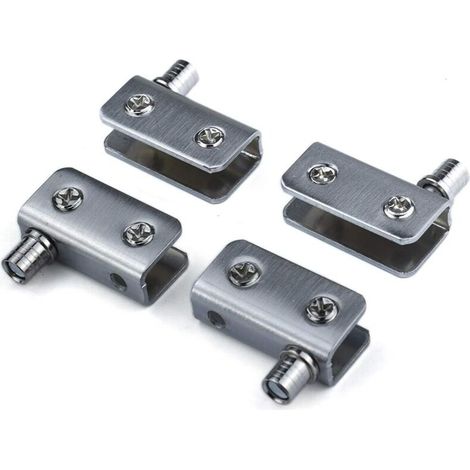 Paquet De 4 Charnières De Porte En Verre Charnière À Pivot À 90 °, Verre Sans Perforation, Acier Inoxydable, Ajustement Pour Verre De 5-8mm