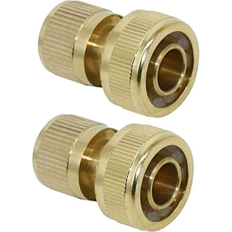 Raccords Rapides De Tuyau D'Arrosage En Laiton 19 Mm (3/4") Pour Tuyau D'Arrosage (lot De 2)