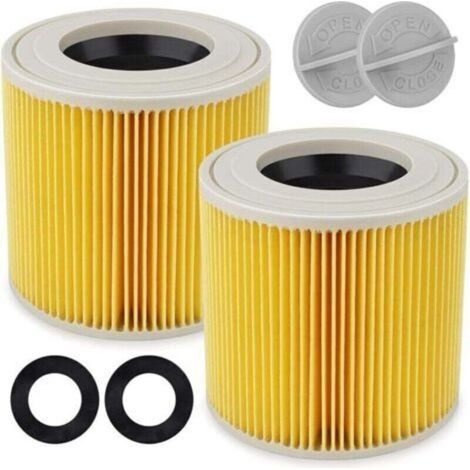 Cartouche Filtrante Pour Kärcher Wd3/wd2, 2 X Cartouche Filtrante Accessoire Pour Aspirateurs Wd 2200, Wd 2250, Wd 3300 M, Wd 3500 P, A 2003, A 2004, A 2054 Me, A 2120, A 2504, A 2604, A 2656 X+,