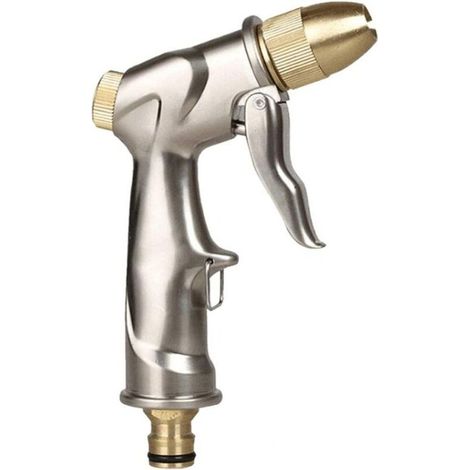 Pistolet D'Arrosage De Tuyau De Jardin Avec Buse En Laiton, Pulvérisateur D'Arrosage À Main En Alliage De Zinc À Haute Pression Pour Lavage De Voiture/arrosage De Pelouse