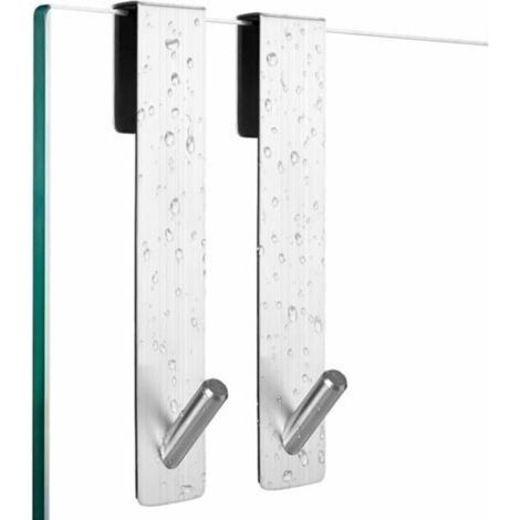 Crochets De Douche, Lot De 2 Crochets, Pour Parois De Douche, Sans Perçage, Avec Protection En Mousse, Crochets Porte-serviettes En Inox, Crochets De Douche Pour Peignoirs Éponge