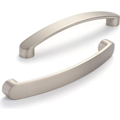 Lot De 6 Poignées De Meuble Chromées – Poignées De Porte De Cuisine En Nickel Brossé – Entraxe 96mm – Dimensions 111x15x26mm