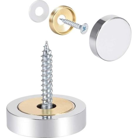 Cache Vis Miroir Décoratif Capuchons Couverture Clous Poli Acier Inox 25mm 4pcs