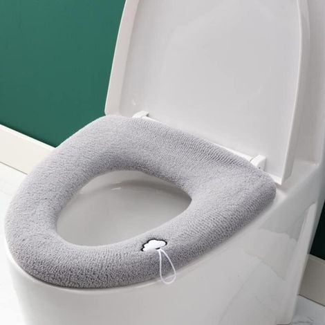 Lot De 3 Housses De Siège De Toilette Épaisses Avec Poignée Pour Abattant De Toilette - Coussin Doux, Épais, Extensible, Lavable - S'Adapte À Tous Les Sièges De Toilette Ovales