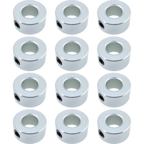 Lot De 12 Colliers D'Arbre En Acier Au Carbone Zingué Alésage De 7/16" Compatible Avec Les Arbres De Transmission Les Essieux De Brouette Les Outils Agricoles Les Boîtes De Vitesses