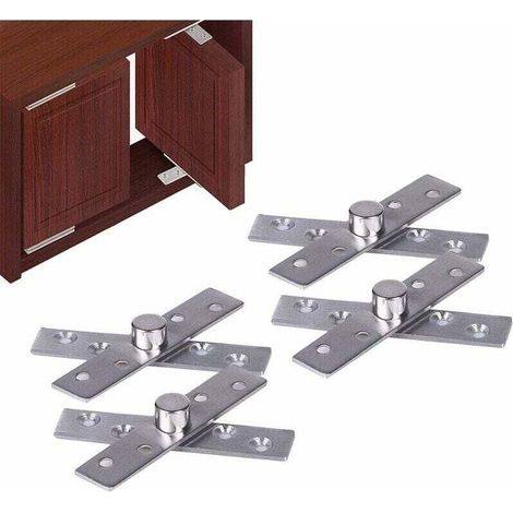 Charnières Pivotantes En Acier Inoxydable – Rotation Cachée 360° – Dimensions 95mm X 23mm – Charge Max 60kg – Lot De 4 Pièces