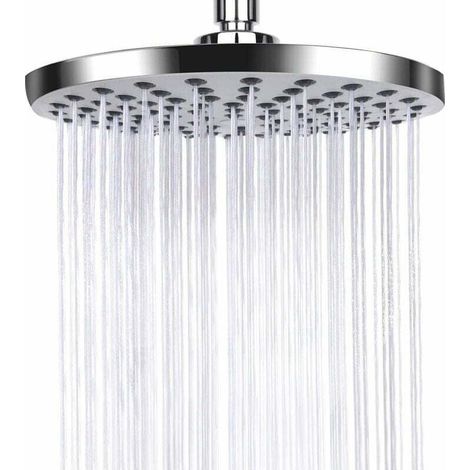 Pommeau De Douche Anti Calcaire 20 Cm – Acier Inoxydable – Effet Pluie – Pression Optimisée Même Faible – Installation Facile G1/2