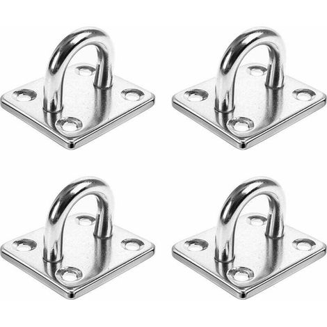 4 Pcs Plaque À Oeil 6mm Inox Marine En Acier Inoxydable 304 Plaque À Oeillet Durable Pour Bateau Plafond Mural Balançoire Hamac Marine