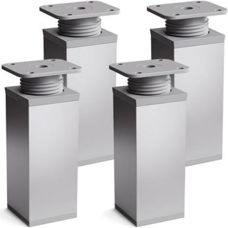 1 Lot De 4 Pieds De Meubles ,hauteur : 100mm (+100mm) Réglables,forme Angulaire: 40 X 40 Mm