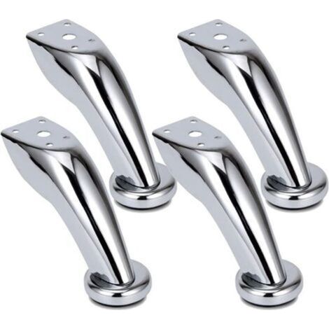4 Pièces Pieds De Meubles, Pieds Canapé Épais Acier Inoxydable, Pieds Chromé, Meubles Armoire Lit Canapé Pieds, Pour Canapés, Chaises, Tabourets, Armoires