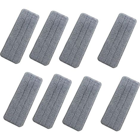 8 Pièces Housse De Nettoyage De Rechange, Têtes De Rechange Pour Balai Serpillère, Mop Remplacement Des Tampons, Pour La Plupart Des Surfaces Dures Planes, Sols Bois Massif, Sols En Bambou