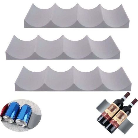 Casier À Vin En Plastique, 3 Pièces, Style Européen, Antidérapant, Organiseur De Canettes De Bière, Porte-bouteilles Empilable Pour Cuisine, Réfrigérateur, Restaurant, Bar (gris)