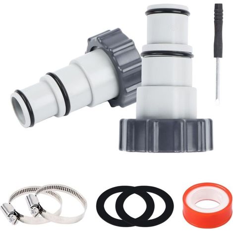 2 Pièces Adaptateur De Tuyau De Piscine De Rechange Pour Pompe Intex A, Raccord Pour Tuyau De 32 Mm Et 38 Mm