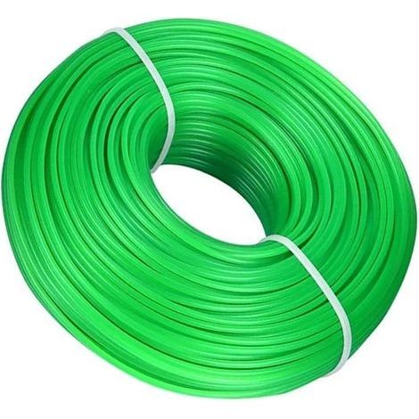 2mm X 100m Fil Debroussailleuse Pour Coupe Bordure Fil Nylon Bobine De Fil Rond Pour Coupe Bordure Ligne De Trimmer Universal Pour Ondeuse À Gazon Électrique Vert