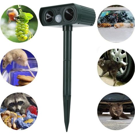 Répulsif Chat Ultrason, Répulsif Chat Exterieur, Repulsif Chat Solaire Répulsif Ultrason Anti Rongeurs Avec Détecteur De Mouvement Étanche Répulsif Chat Pour Anti Chats Chiens Souris Ratons