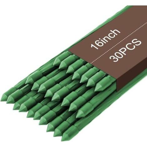 Lot De 30 Piquets De Culture Pour Plantes De Jardin, Tuteurs De Tomates Avec 15 Connecteurs Pour Légumes