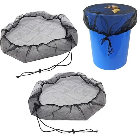2 Pièces Filet Pour Citerne De Pluie,filet De Protection Réglable,filet De Protection Pour Les Tonneaux De Pluie,bâche De Qualité Supérieure,housses En Maille Pour Tonneau De Pluie