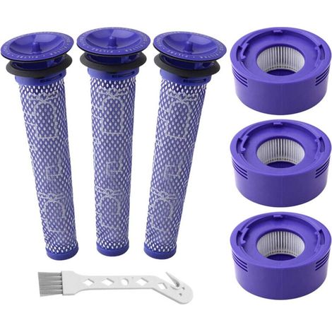 Filtres De Rechange Pour Aspirateur Dyson V7, V8 - 3 Postfiltres Hepa Et 3 Préfiltres Rebirthcare