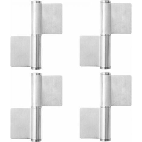 4pc Pack De 4 Charnières À Souder, Sangle À Souder En Acier Inoxydable Pour Portes Métalliques, Charnière Robuste Pour Portails De Jardin Et Machines