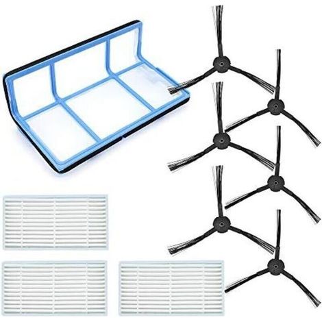 Kit D'accessoires Pour Ilife V3 V3s V5 V5s V5s Pro Aspirateur, Pièces De Rechange 6 Brosses Latérales, 3 Filtre Hepa, 1 Filtre Primaire