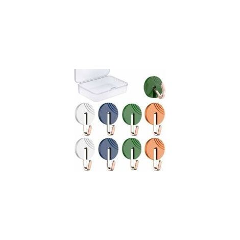 Crochet Adhesif Mural Salle De Bain, Crochet Mural Sans Percer, Accroche Serviette, Accroche Torchon Cuisine, Crochet Autocollant, 8 Pièces 4 Couleurs Rotatif