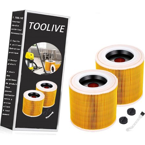 Lot De 2 Filtres Pour Aspirateur Kärcher Wd3 Premium, Wd2, Wd3p, Mv2, Mv3 - Filtre De Rechange Wd3 - 6.414-552.0