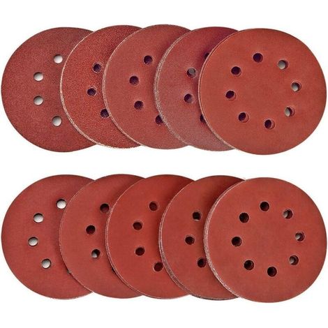 Lot De 100 Disques Abrasifs 125mm – Assortiment Grains 40/80/120/180/320/400/600/800/1500/2000 – Oxyde D'Aluminium Pour Métal Et Bois