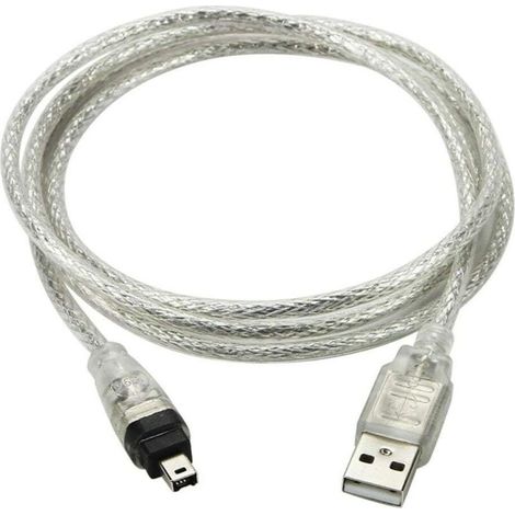 Câble Adaptateur Usb Vers Firewire 1394 4 Broches Ilink – Longueur 100 Cm – Décharge De Traction Moulée – Transfert 400 Mbits - Dcr-trv75e