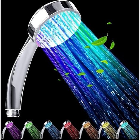 Pomme De Douche Led 1 Pièce, Pomme De Douche Haute Pression À Changement Automatique De 7 Couleurs, Pomme De Douche Univers Pour La Maison, L'Hôtel, La Salle De Bain, Chromée