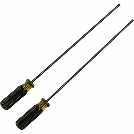 Tournevis Cruciforme Extra Long 300 Mm Et Tournevis À Lame Plate, Tournevis À Fente Et Cruciforme, 2 Paquets De Tournevis Magnétiques Pour Machine À Coudre, Réparation De Voiture, Bricolage.