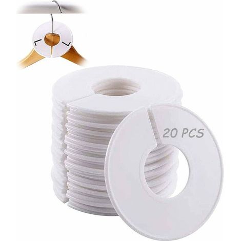 Séparateurs De Porte-vêtements Ronds 20 Pièces – Plastique Haute Qualité – Diamètre 11 Cm – Pour Organiser Garde-robe Et Vêtements