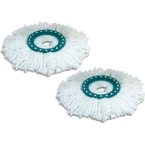 Lot De 2 Têtes De Rechange Clean Twist Disc Mop, Idéal Pour Les Carrelages Et Sols En Pierre, Microfibre Absorbante Eau Et Saleté, Franges De Remplacement, Facile À Changer