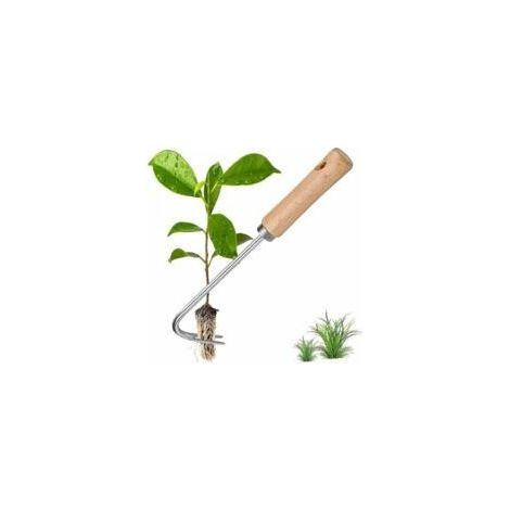 Outil De Désherbage En Acier Inoxydable, Désherbeur Manuel Herbe Jardinage Avec Poignée Bois Désherbeur En Acier Inoxydable Extracteur De Mauvaises Herbes, Pour Désherber Votre Jardin