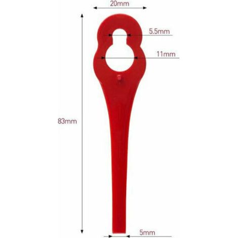 Lot De 100 Lames En Plastique De Rechange Pour Coupe-bordure – Compatible Florabest Frta 20 A1, Fat 18b3 – 8.3 Cm Pour Coupe Précise - Frt18a